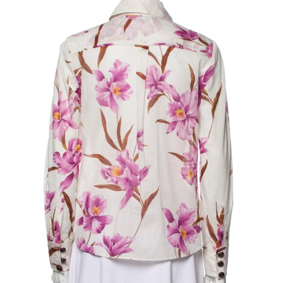 Zimmermann Floral Print Long Sleeve Button-Up Top Size: S - Picture 3 of 8